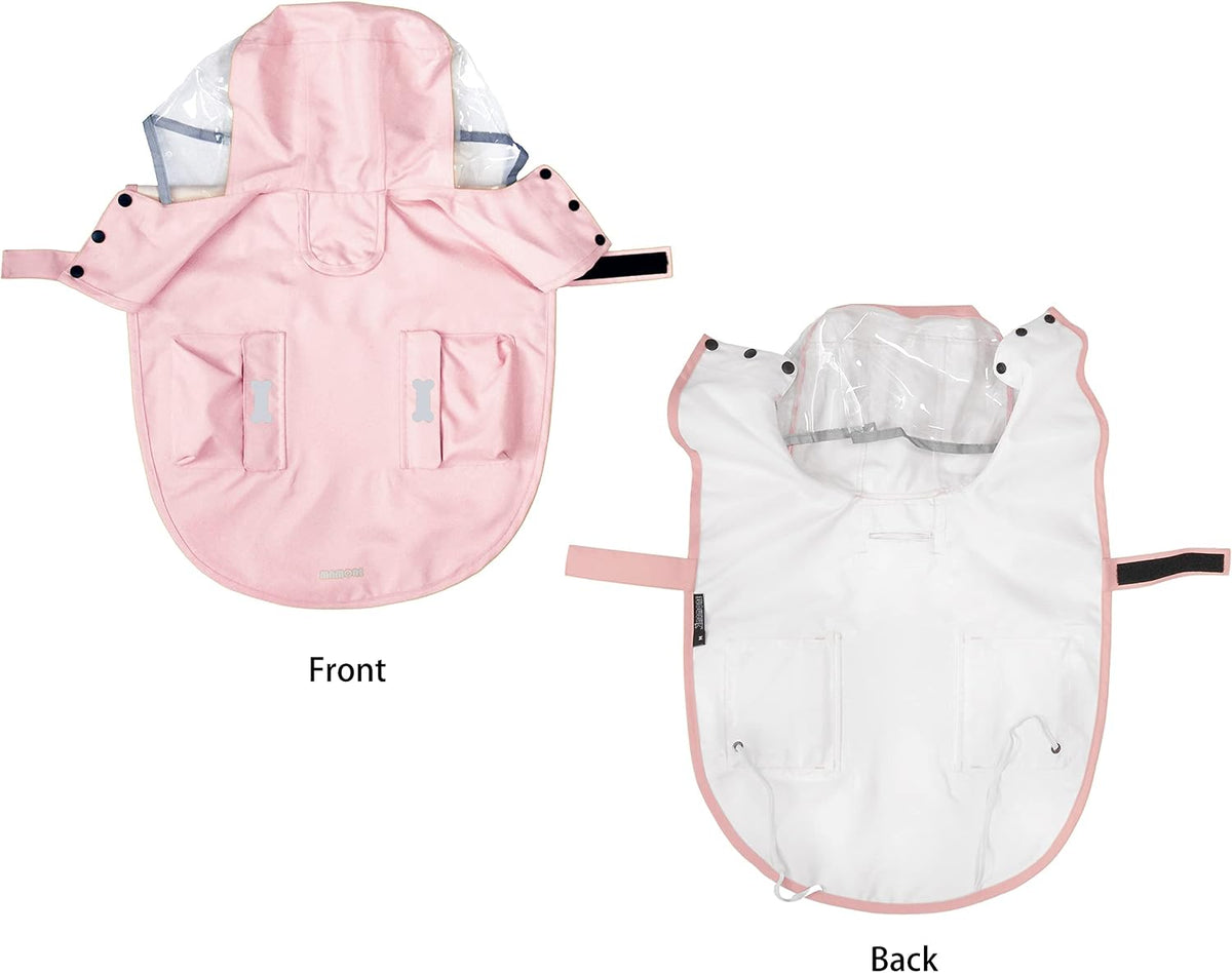 MAMORE Dog Raincoat Waterproof Reflective Adjustable Pet Rain Jacket Hood