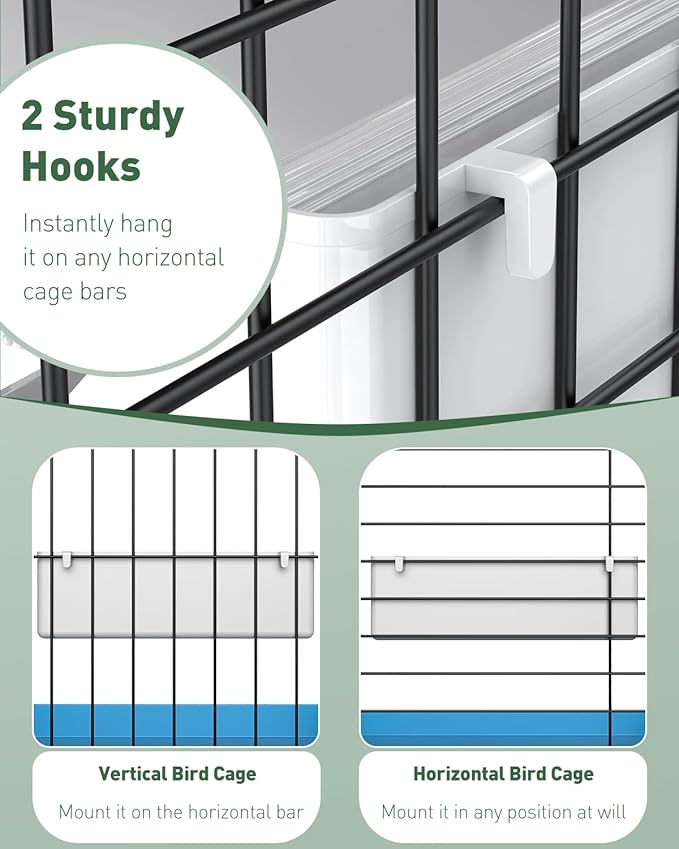 Pawfly 1 Pack Bird Feeder for Cage Hanging Plastic Feeder - Image 5