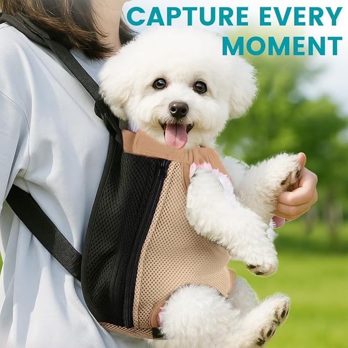 Dog Backpack Carrier, Thick Straps & Cushion, Pet Sling Front Backpacks - Image 6