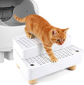 Adjustable Litter Box Step, Cat Ramp for Litter Box, 2 Steps, White