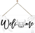 Welcome Sign for Front Door, Welcome Decor Wooden Hanging Sign, Unique Western by corner+wind