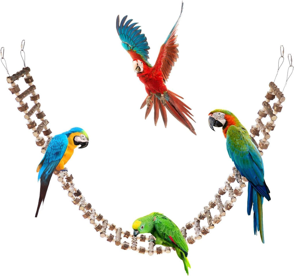 Natural Pepper Wood Hanging Pet Bridge & Swing, Rat & Hamster Climbing Toys, Bird Cage Accessories, Suitable for Parrot, Rat, Squirrel, Sugar Gliders