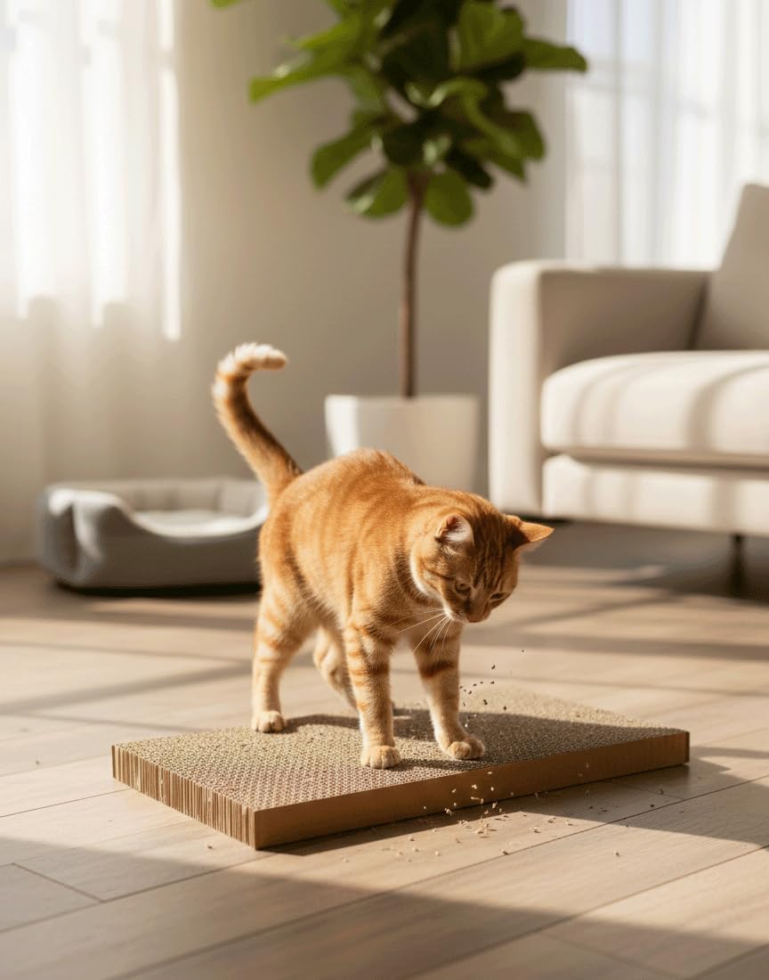 5-Pack Cat Scratcher Boards – 9.5” x 16” Durable Hard Paper Cardboard Scratch Pads for Cats, Lightweight & Eco-Friendly