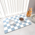 Pet Feeding Mat, Checkered Cat Bowl Mats, Quick Dry Dog Water Dispenser Mats by BLESWIN