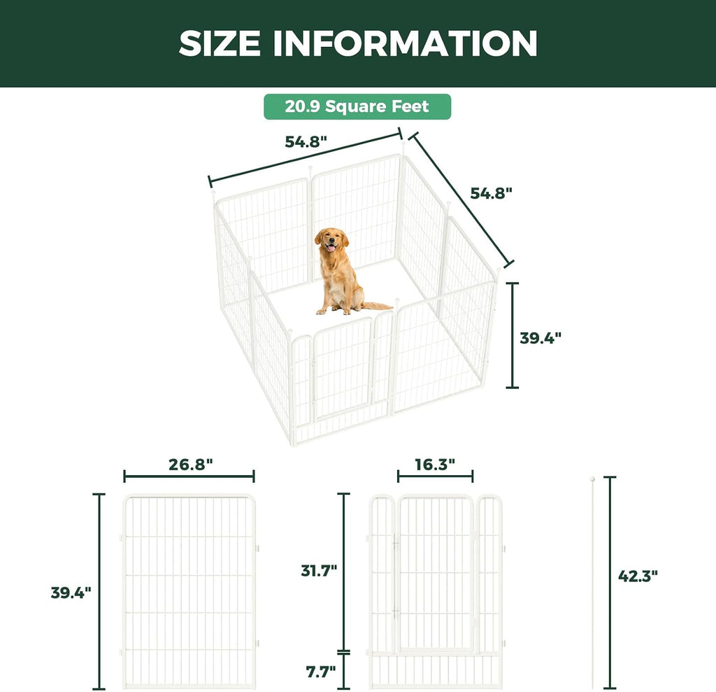 FXW Rollick Dog Playpen, Indoor, Yard & RV Camping, 40" H, 8 Panels