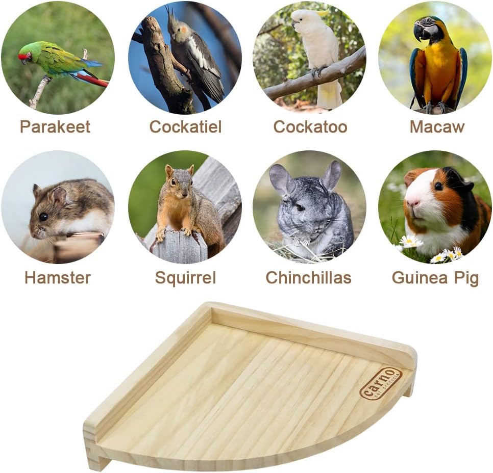 Litewoo Bird Perch Corner Platform Stand Shelf for Parrot Parakeet Cage