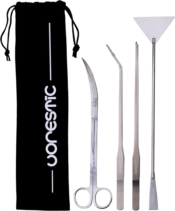 VORESTIC 4Pcs Aquascaping Tools, Stainless Steel Aquarium Tweezers, Scissors by VORESTIC