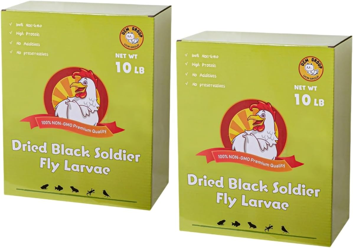 5LB Dried Black Soldier Fly Larvae for Chicken, Poultry, Wild Birds,No Additives, 100% Natural Non-GMO, More Calcium Chicken Treats Than Mealworms