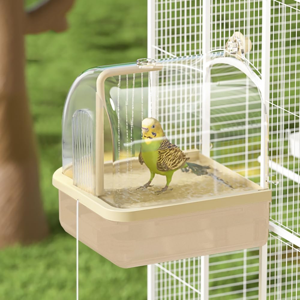 Automatic Bird Bath for Cage, Parakeet Bath with Pump