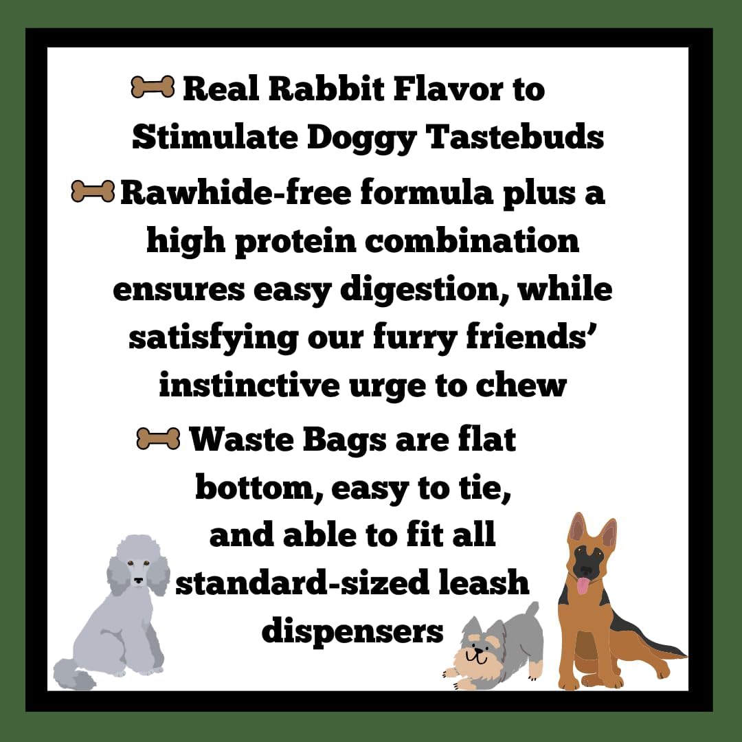 Rawhide Free 7 Inch Retriever Rolls with 1 Waste Bag Roll, Rabbit, 7.6 oz
