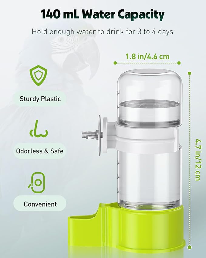 Pawfly Bird Water Dispenser, Automatic Water Feeder, Plastic Bird Cage Dispenser - Image 2
