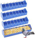 4 Pack Large Pigeon Feeder 8 Slot Thick Durable Container Feeding Dish Food Dispenser Tool for Bird Parrot Pigeon Chicken Duck Bird Poultry