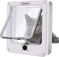 CEESC Medium Cat Door for Interior/Exterior, for Pets <15.75", White