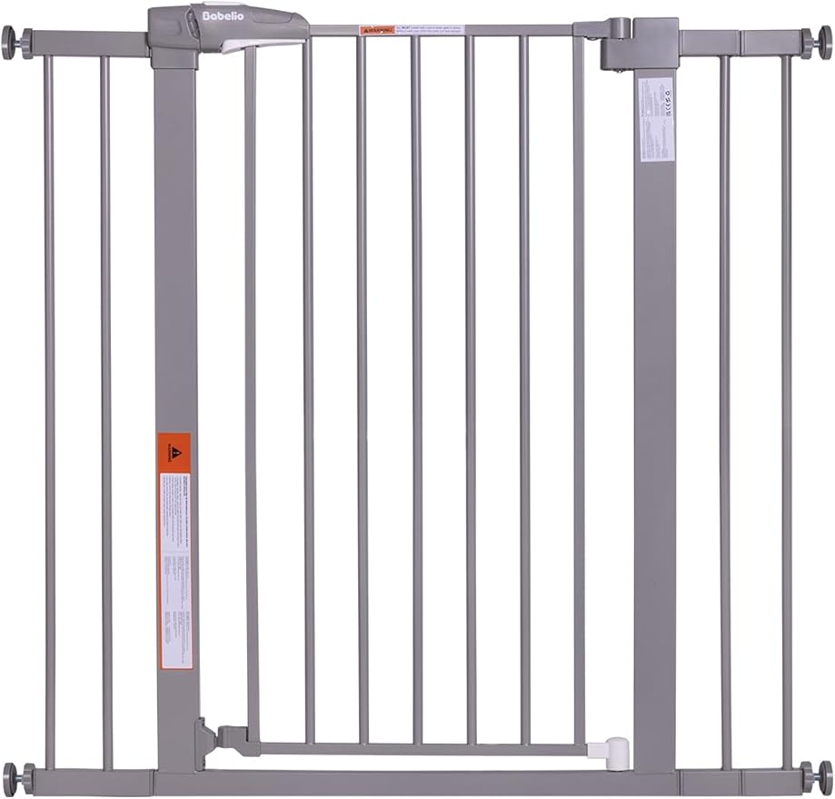 BABELIO 36" Tall Baby Gate, 26-40" Wide Auto Close Pet Gate, PressGuard C5 by BABELIO