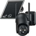 4G LTE Cellular Security Cameras, 24/7 Recording, Solar Powered Outdoor Cam No WiFi Needed for Farm&Ranch, 2K Night Vision, Built in eSIM Card(Support Verizon/AT&T/T-Mobile) - Black