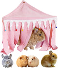 Guinea Pig Corner Hideout Rabbit Hanging Fleece Toy (Pink,Medium)