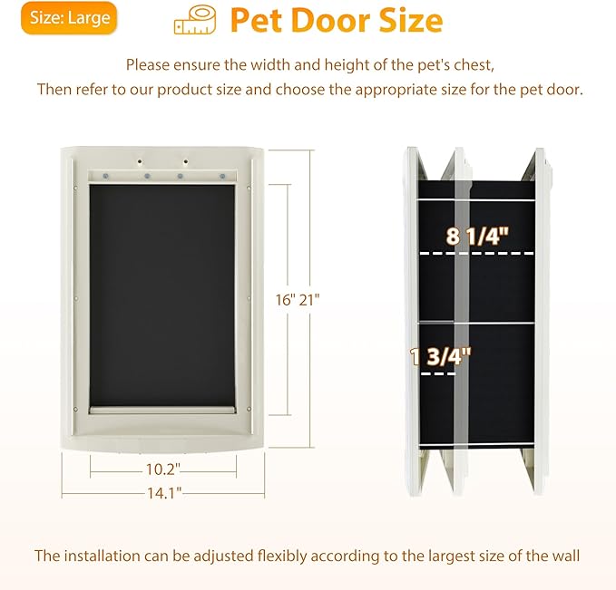 mestyl Dog Door for Wall, Pet Door, Doggie Door - Image 2