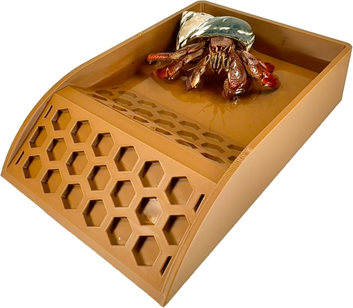 Lucky Critter Hermit Crab Pool with Ramp | Hermit Crab Tank Decor Water Bowl | Hermit Crab Decoration Accessories Supplies Toys Ornaments | Hermit Crab Habitat Enrichment Toy