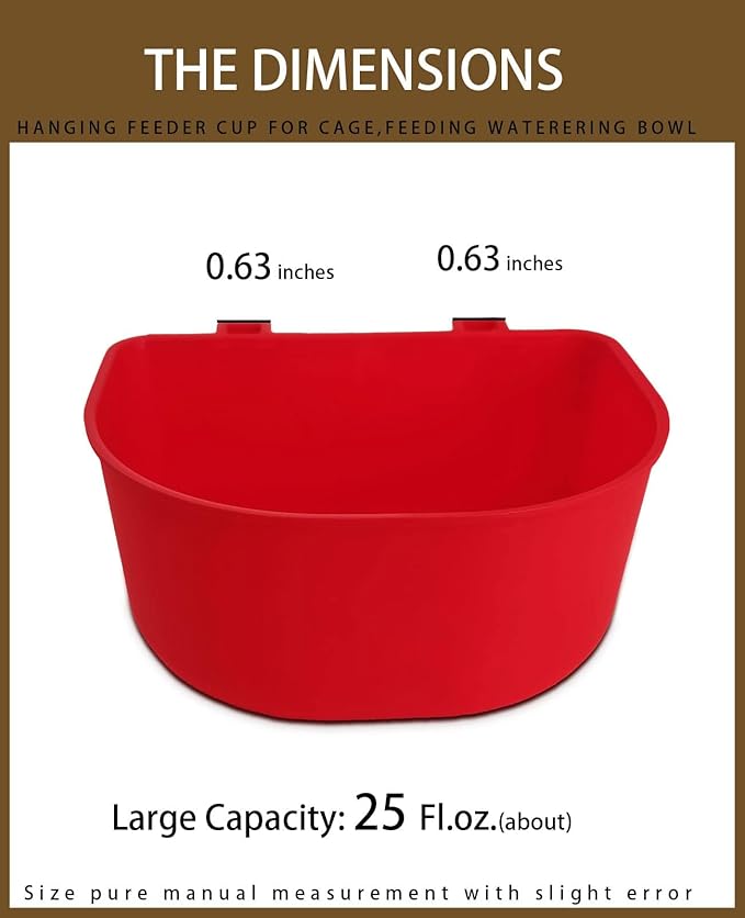 5 Pack Cage Cups Chicken Birds Feeder Water Bowl 25 OZ Rabbit Feeding Watering - Image 2