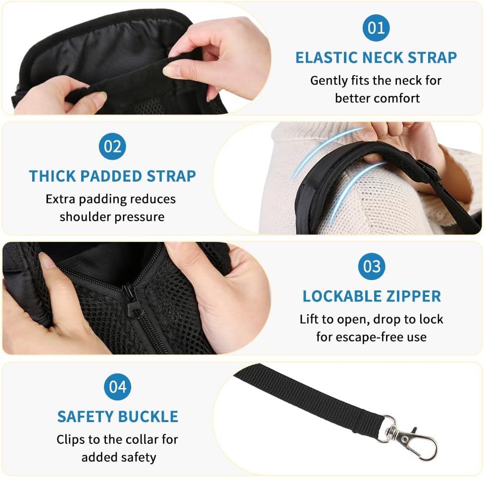 Mosago Dog Backpack Carrier with Thick Padded Bottom Support, 7–11 lbs