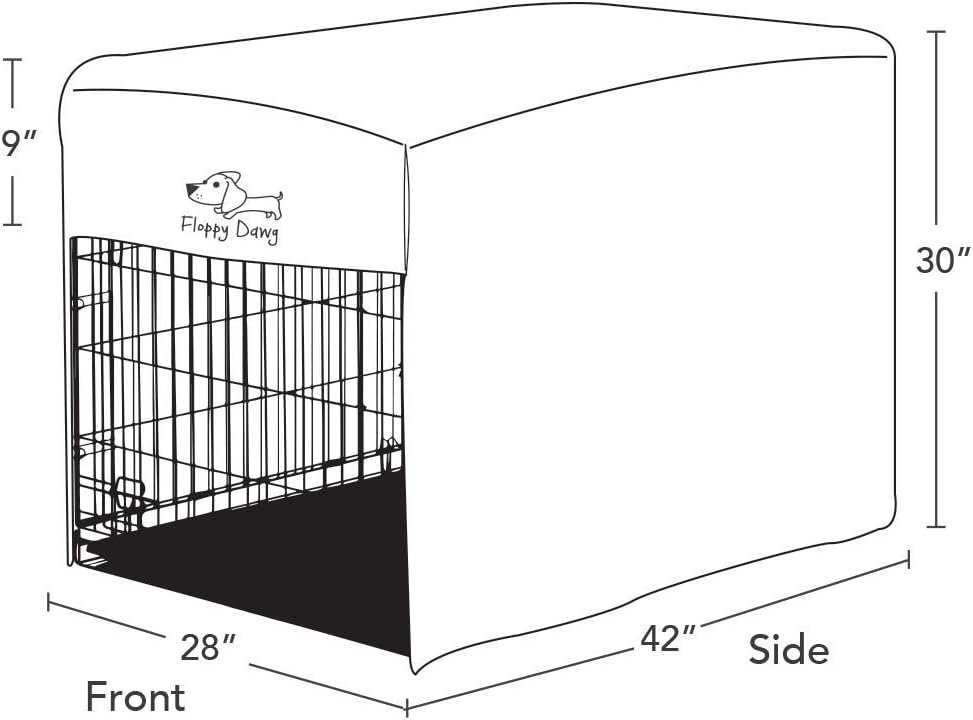 Floppy Dawg Crate Cover. Fits 42 Inch Dog Crates or Smaller. Easy to Put On, Take Off, and Adjust. Doubles as a Comfy Blanket. Slate Gray Lightweight and Breathable Polar Fleece