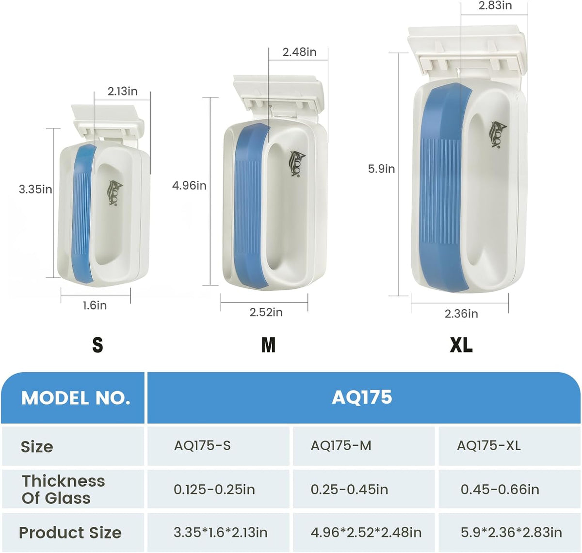 AQQA Aquarium Magetic Glass Cleaner Brush