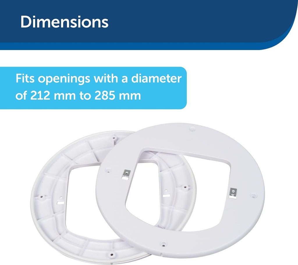 PetSafe Installation Adapter, Mounting Adapter for Installation of PetSafe Microchip Cat Flap and Manual Cat Flap, for Glass, Walls and Metal Doors, White (Pack of 2)