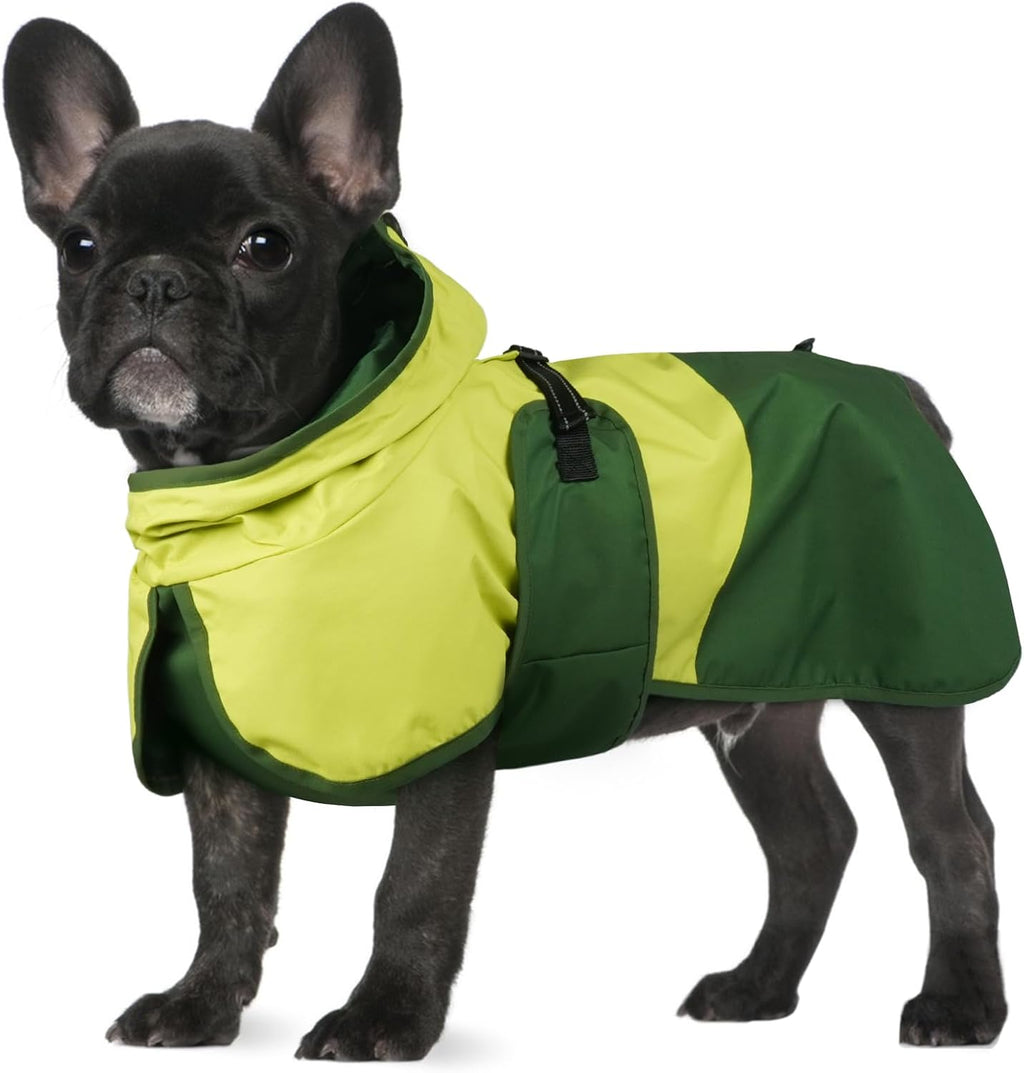 BRKURLEG Dog Raincoat, Waterproof Rain Jacket with Hood, Green, M