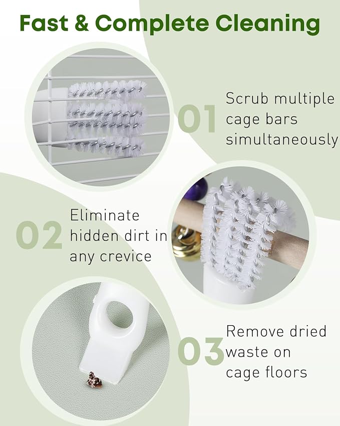Pawfly 3 Pcs Bird Cage Cleaner Brush - Image 3