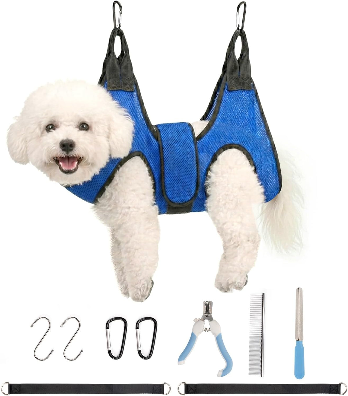 Dog Grooming Hammock Harness, Hanging Sling Restraint for Nail Clipping