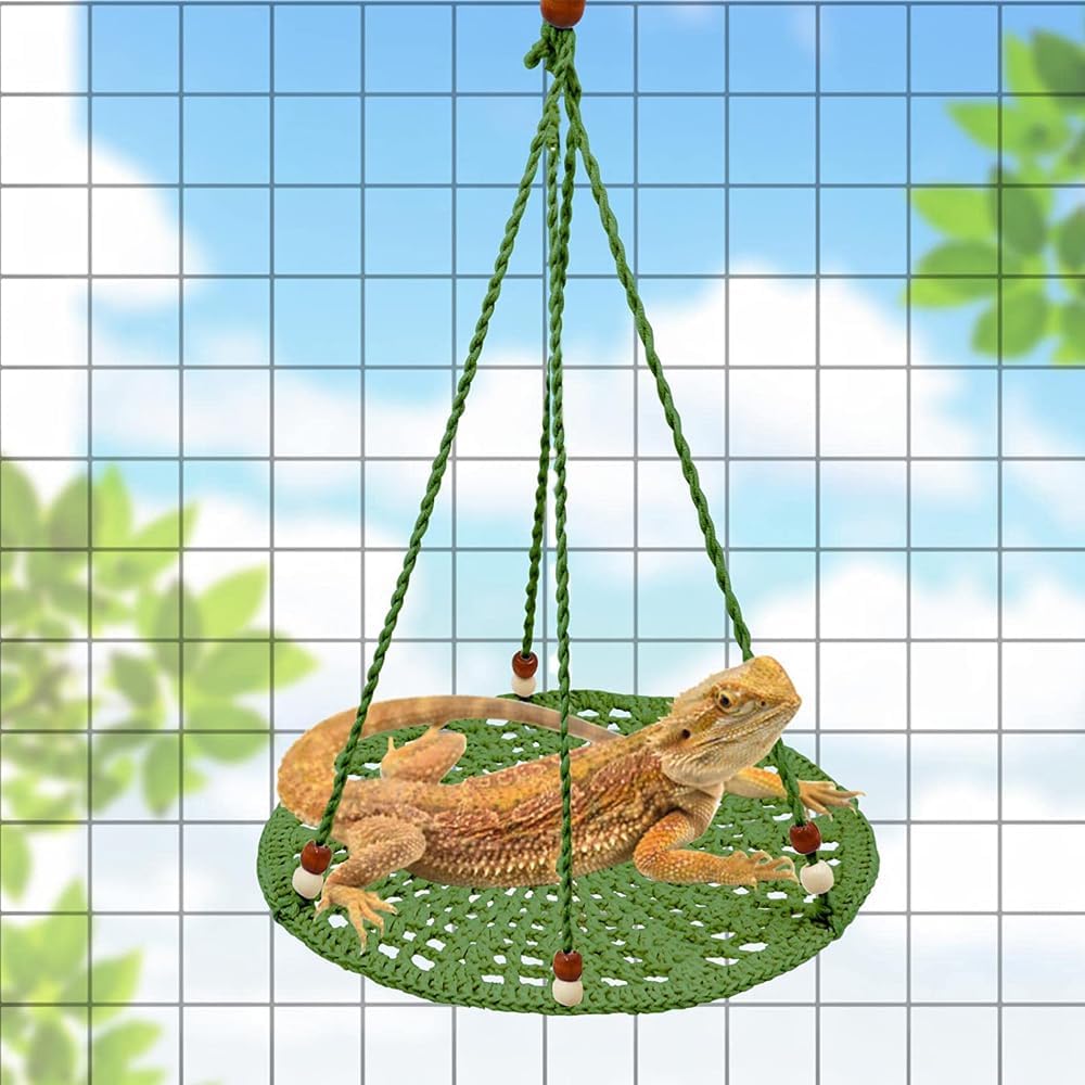 Reptile Hammock Swing Bearded Dragon Guinea Pig Rest Bed Habitats Supplies Climbing Terrarium for Lizard Leopard Gecko Parrots Parakeet Cockatiel Rats Snake Hamster Squirrel Chameleon Small Birds
