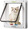 XL Cat Doors Outer Size 11" x 9.8" 4-Way Locking Indoor Pet Door for Interior Exterior Door Wall Window, Weatherproof Cat Flap for Kittens & Dogs Easily Install