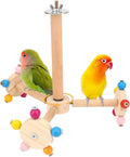 Hypeety 360° Rotating Bird Perch Stand Wooden Exercise Toy for Parrots