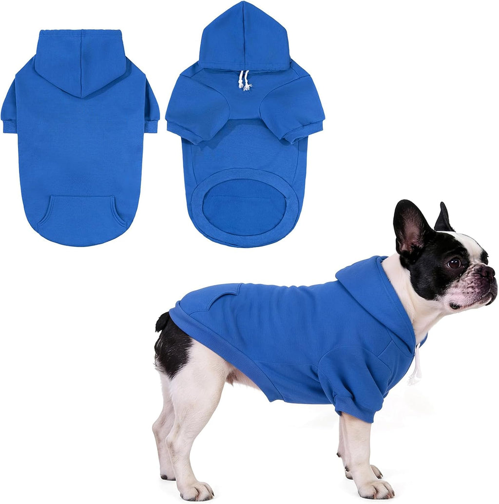 KOOLTAIL Dog Hoodie for Large Medium Small Dogs, Soft and Warm Pet Sweater with Leash Hole and Pocket Boy Girl, Puppy Fall Winter Jacket Clothes, French Pitbull Cold Weather Coat Sweatshirt, Black XL