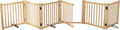 YOCAN Wooden Freestanding Dog Gate with Door - 6 Panel H:23"