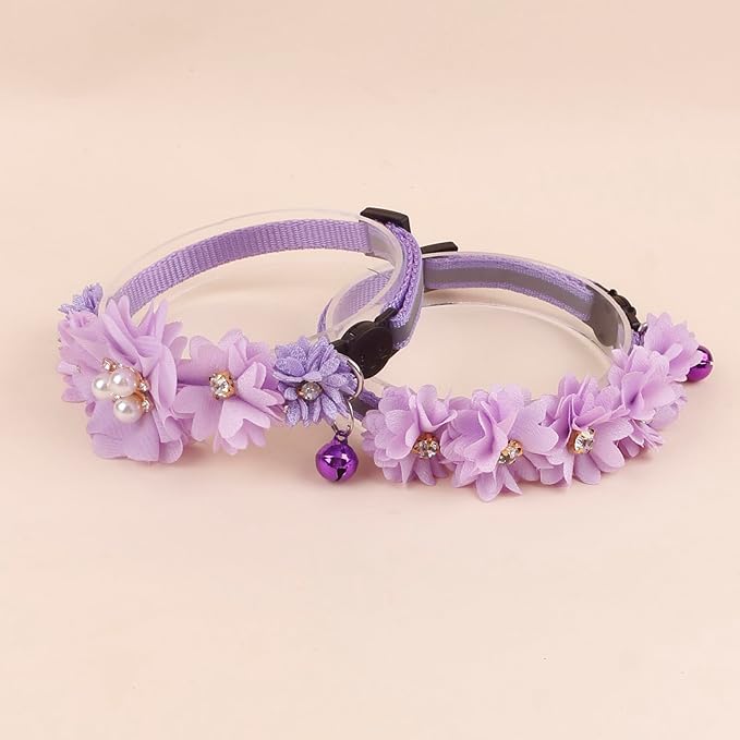 2 Pack Cat Collar Pink Floral - Image 4
