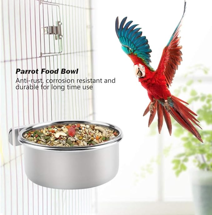 Parrot Feeding Bowls, Bird Cage Cups Holder - Image 6