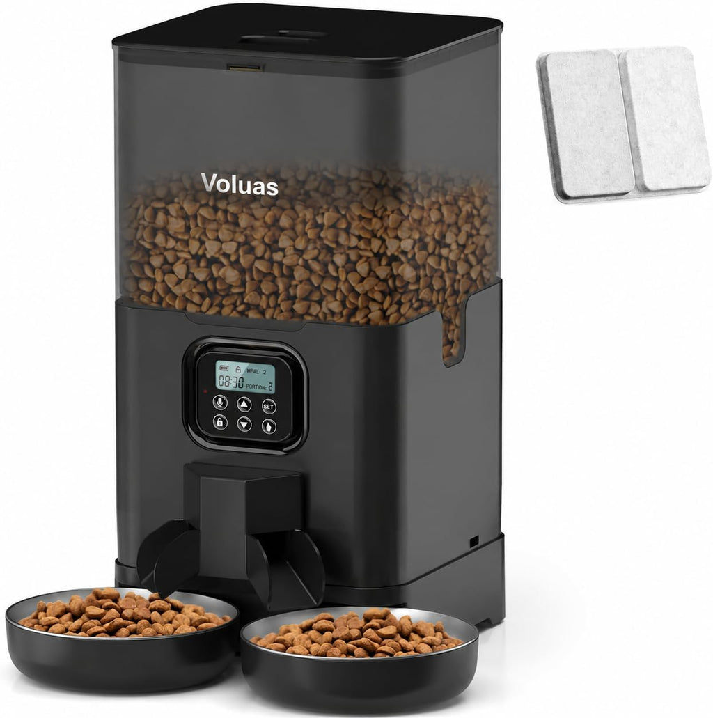 VOLUAS Automatic Cat Feeder for Two Cats, 5.8L