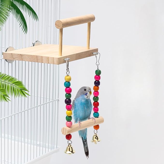 Bird Perches Platform Swing Parakeet Toys by DEFKIYT