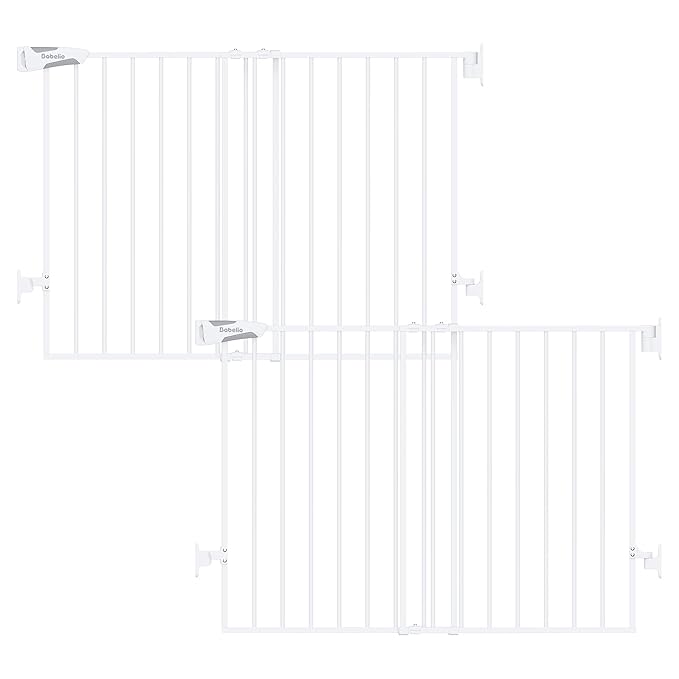 Babelio Baby Gate for Stairs, Kitchen & Doorways, No Bottom Bar| Easy by BABELIO