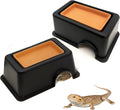 Tfwadmx 2Pcs Reptile Hide Box, Gecko Hideout and Cave with Water Supply for Lizards Snakes Leopard Gecko Spiders Frog