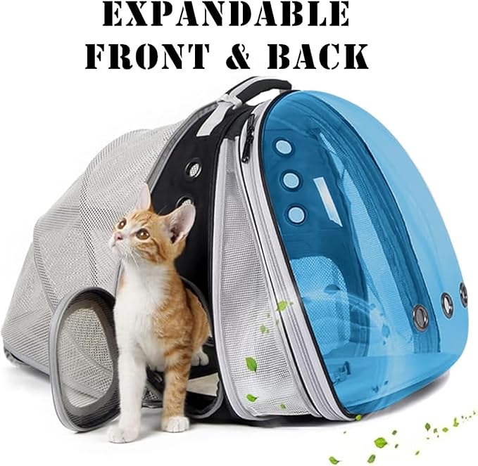 Dual Expandable Polarized Blue Cat Backpack Carrier, Fit up to 20 lbs, - Image 3