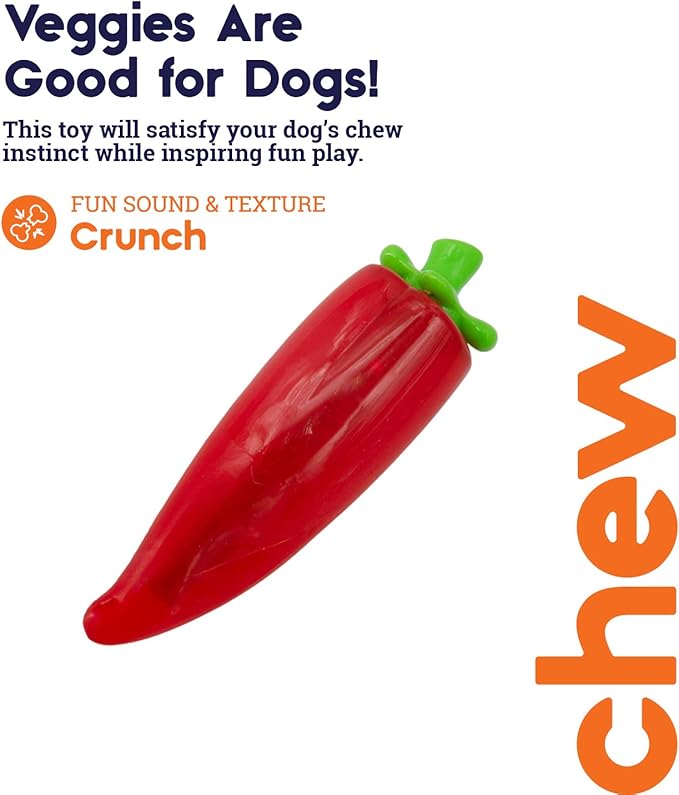 Petstages Crunch Veggies Pepper Dog Chew Toy - Image 3