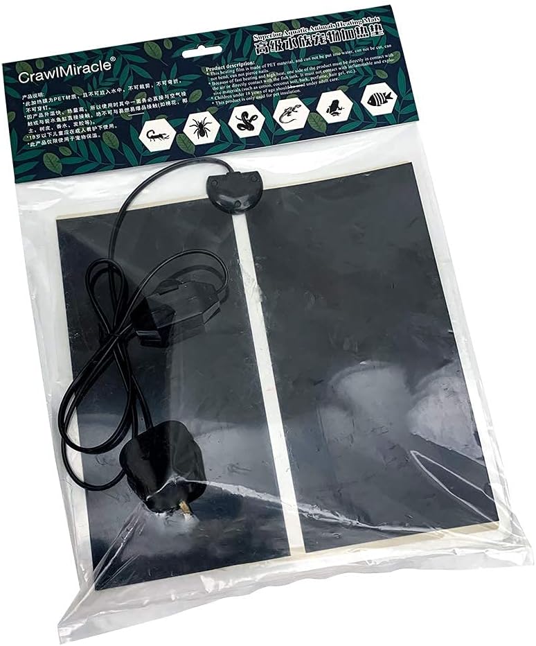 Tbrand Reptile Heating Pad with Temperature Adjustment, 110V 14W Heat Mat for Reptiles Tortoise Snakes Lizard Gecko Hermit Crab Turtle，Under Tank Heating Pad (14W(11inch*11inch))