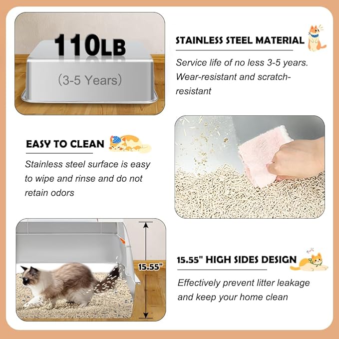 Vivifying Stainless Steel Litter Box - Image 4