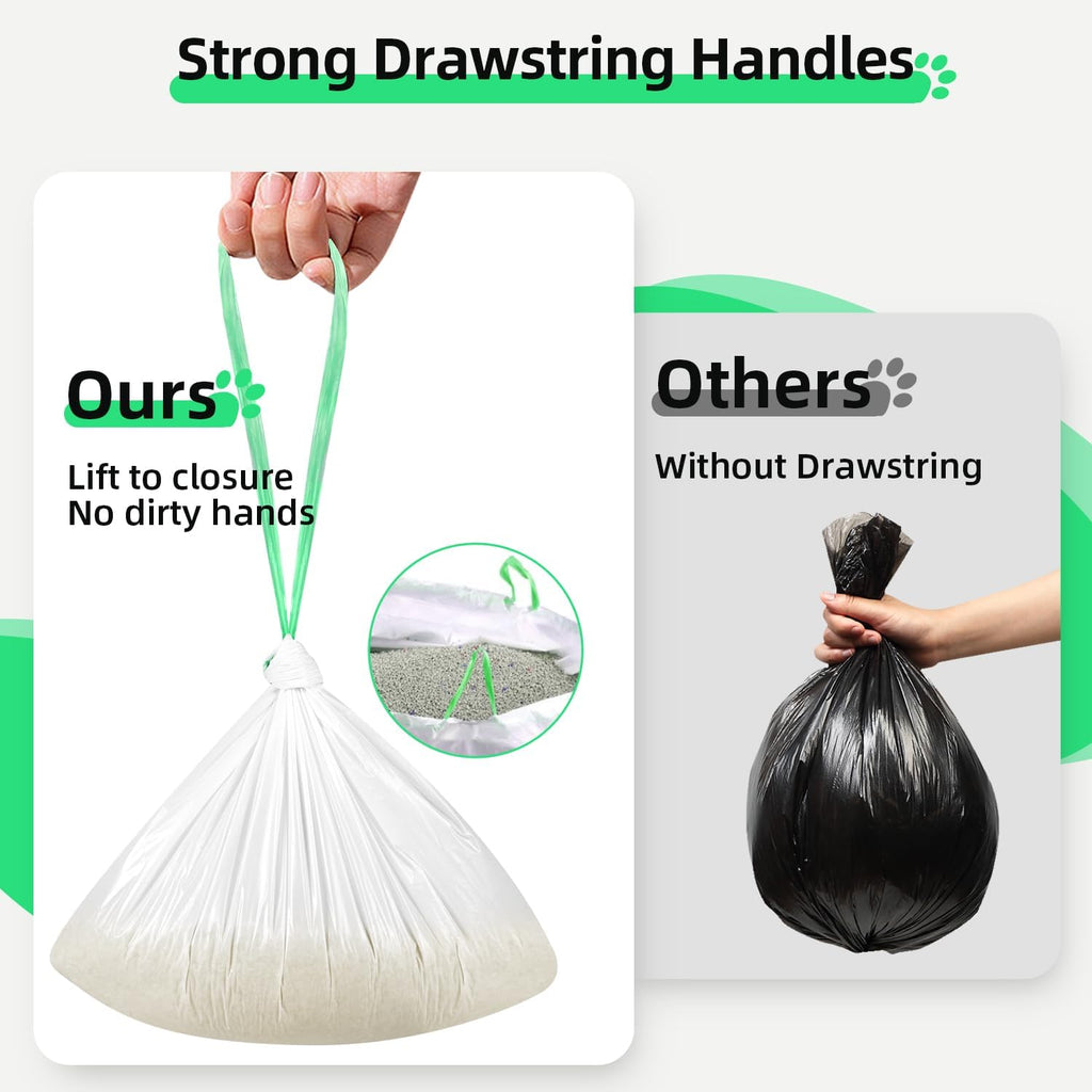 105 Count Automatic Litter Box Bags Liners Compatible with Litter Box Robot 4/5/3, Self-cleaning Cat Litter Box Liners refill with Drawstring 10-12 Gallons of Capacity