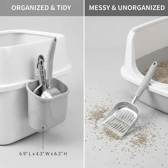 4-in-1 Cat Litter Scoop with Holder, Cat Litter Box Organizer Cleanup Kit - Image 7