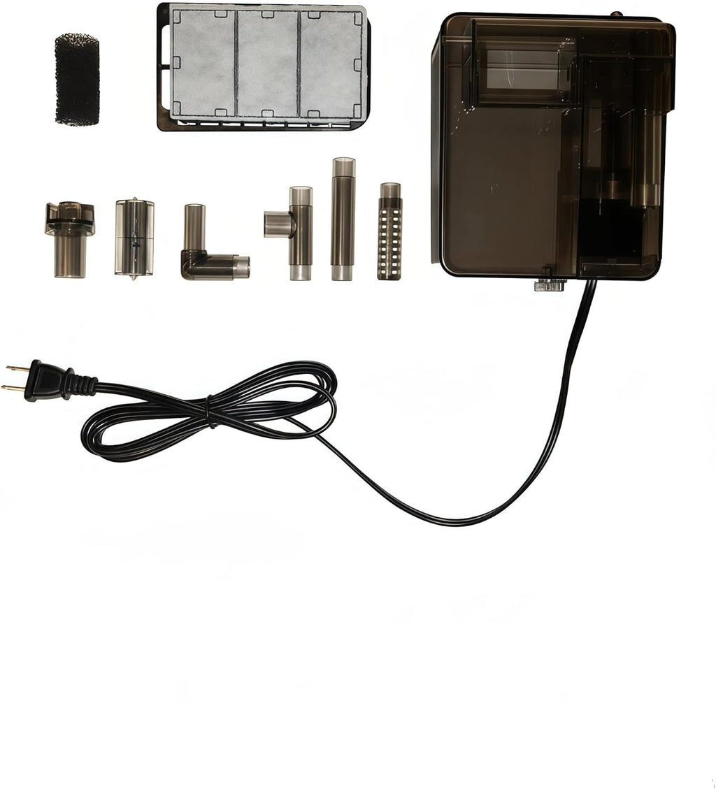Aquarium Filter, Quiet Fish Tank HOB Filters 160GPH, 10W for 20 to 30 Gallon Aquariums with Adjustable Water Flow Extendable Intake Tube Surface Skimmer External Hang-On Back