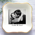 Custom Photo Ring Dish, Personalized Couple Portrait Picture Trinket Tray by Anniversaree