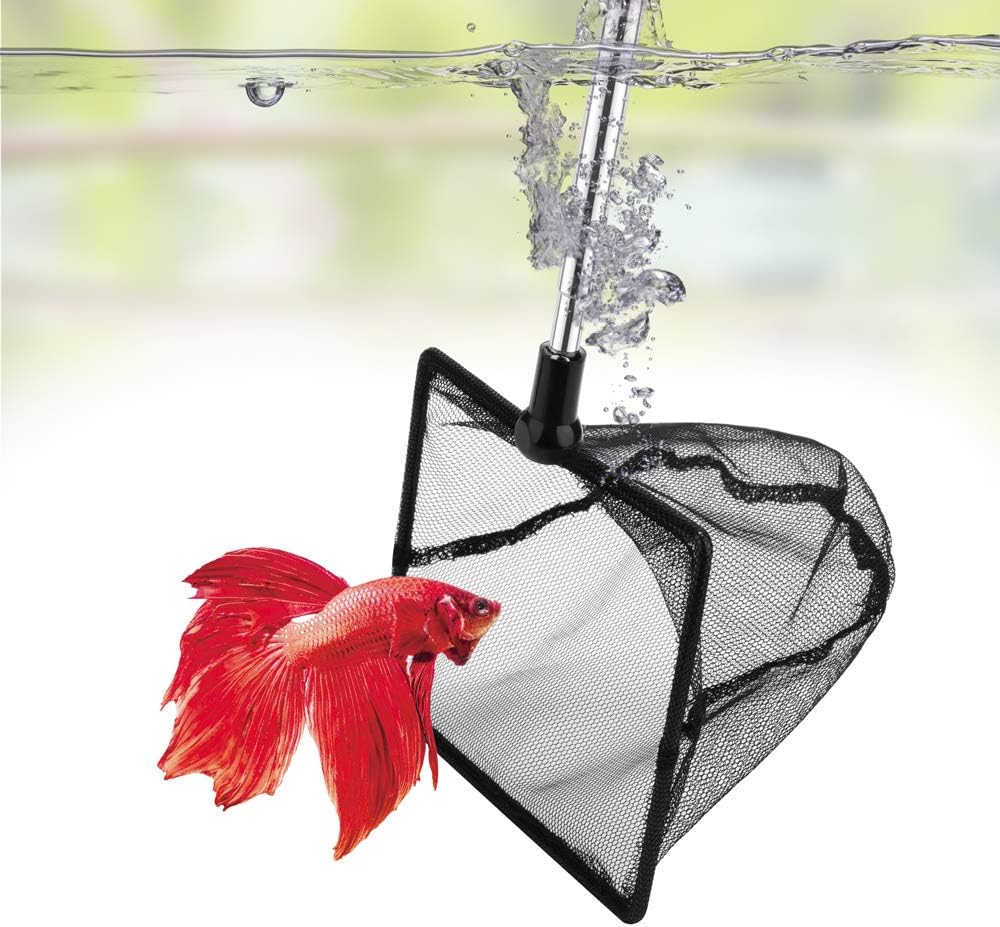DaToo 8 Inch Aquarium Fish Net for Betta Fish Tank Nano Nylon Net with Extendable Handle 12-25 Inch, 1 Yr Warranty